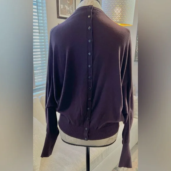 All Saints NWOT Elgar Cowl Sweater Burgundy - Picture 2 of 11